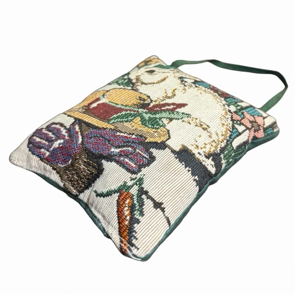 Vintage Rabbit Bunny‎ Gardening Tapestry Floral Small Pillow 4